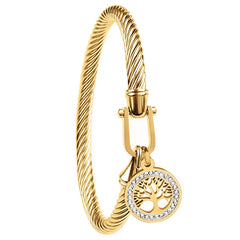 Black Shell Cuff Bracelet – Gold-Tone Stainless Steel