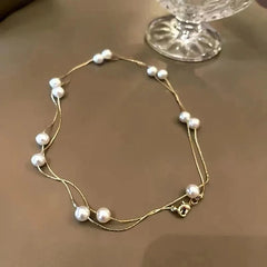 Elegant Simulated Pearl Choker Necklace