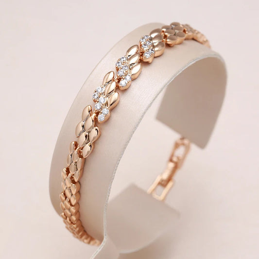 Rose Gold Zircon Link Bracelet