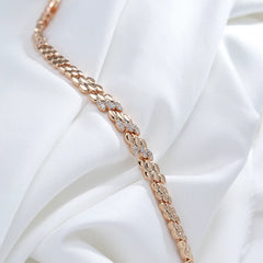 Rose Gold Zircon Link Bracelet