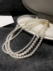 Elegant Simulated Pearl Choker Necklace