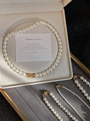 Elegant Simulated Pearl Choker Necklace