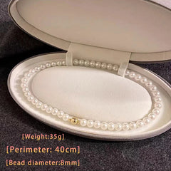Elegant Simulated Pearl Choker Necklace