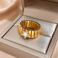 Eterna Heart Stainless Steel Cuff Ring