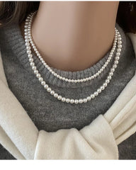 Elegant Simulated Pearl Choker Necklace