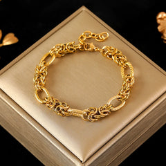 18K Gold Plated Twisted Chain Bracelet