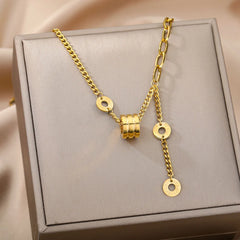 Layered Heart Pendant Necklace in Gold Stainless Steel