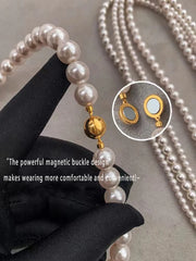 Elegant Simulated Pearl Choker Necklace