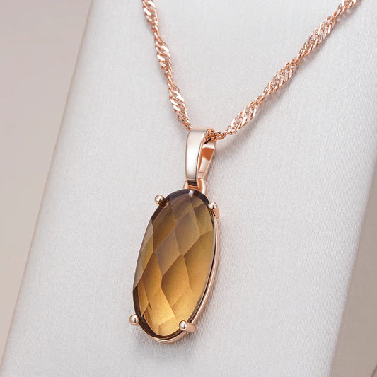 Light Brown Zircon Pendant Necklace