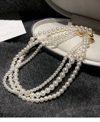 Elegant Simulated Pearl Choker Necklace