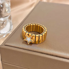 Eterna Heart Stainless Steel Cuff Ring