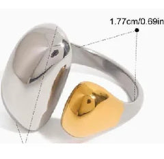 Eterna Heart Stainless Steel Cuff Ring