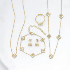 Golden Bloom Necklace & Earrings Set
