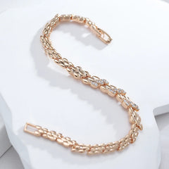 Rose Gold Zircon Link Bracelet
