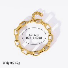 18K Gold Plated Twisted Chain Bracelet