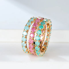 Colorful Zircon Stacking Ring