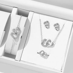5-Piece Gold Heart Jewelry Set
