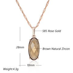 Light Brown Zircon Pendant Necklace