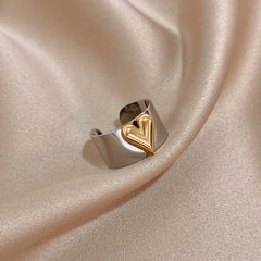 Eterna Heart Stainless Steel Cuff Ring