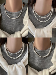 Elegant Simulated Pearl Choker Necklace