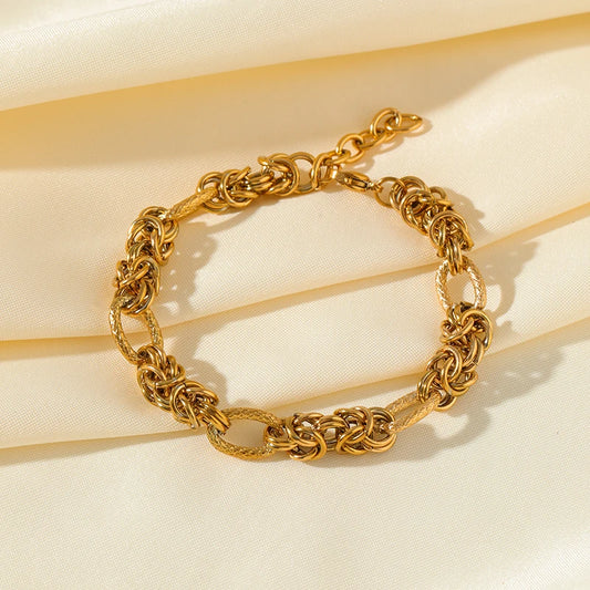 18K Gold Plated Twisted Chain Bracelet