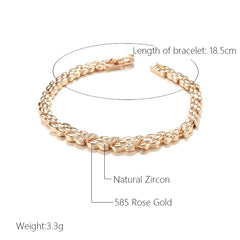 Rose Gold Zircon Link Bracelet