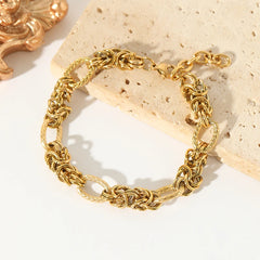 18K Gold Plated Twisted Chain Bracelet