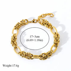 18K Gold Plated Twisted Chain Bracelet