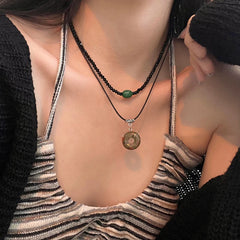 Natural Stone Pendant Necklaces | set of 2