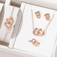 5-Piece Gold Heart Jewelry Set