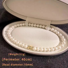 Elegant Simulated Pearl Choker Necklace