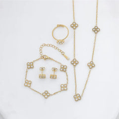 Golden Bloom Necklace & Earrings Set
