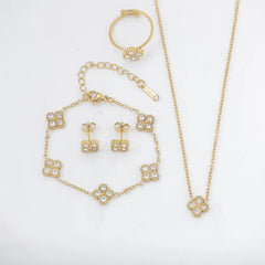 Golden Bloom Necklace & Earrings Set