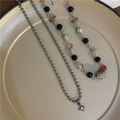 Natural Stone Pendant Necklaces | set of 2