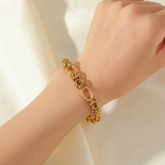18K Gold Plated Twisted Chain Bracelet