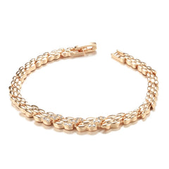 Rose Gold Zircon Link Bracelet