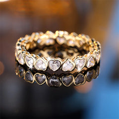 Delicate Heart Ring with White Zircon