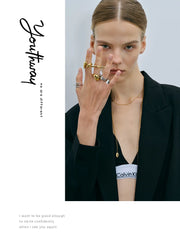 Gold-Plated Stainless Steel Pearl Jewelry Set