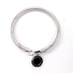 Black Shell Cuff Bracelet – Gold-Tone Stainless Steel