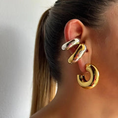 Bold Gold Chunky Hoop Earrings