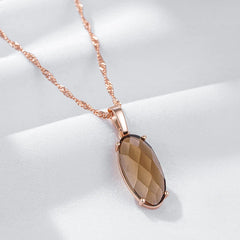 Light Brown Zircon Pendant Necklace