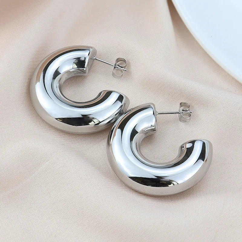 Bold Gold Chunky Hoop Earrings
