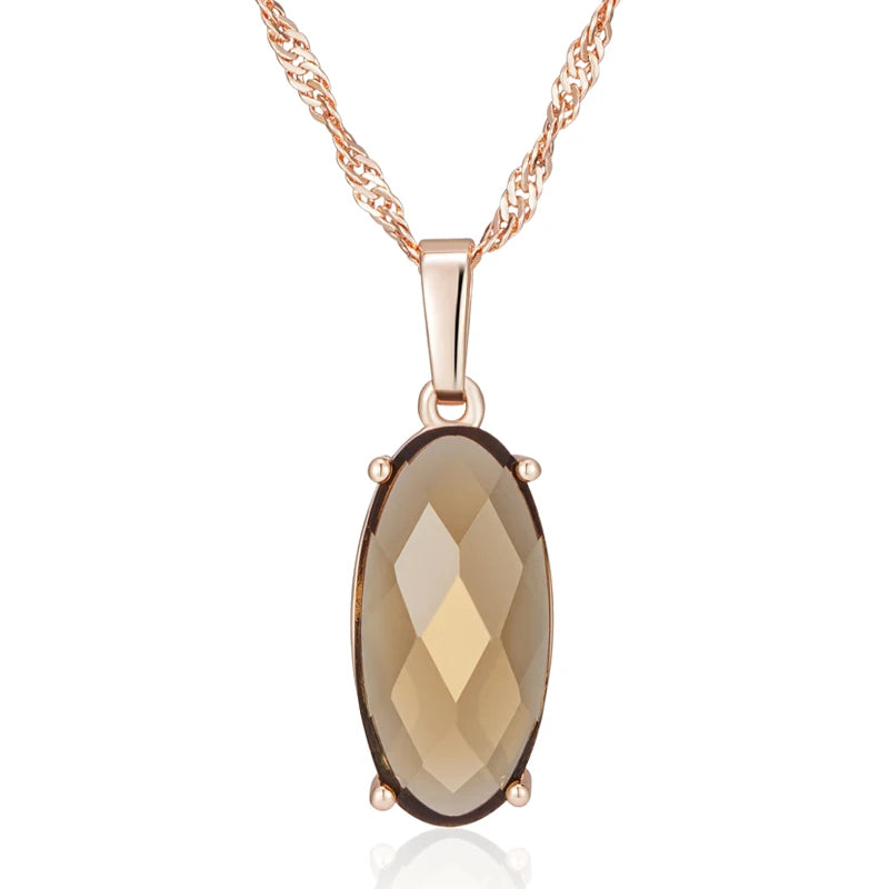 Light Brown Zircon Pendant Necklace