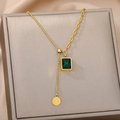 Layered Heart Pendant Necklace in Gold Stainless Steel