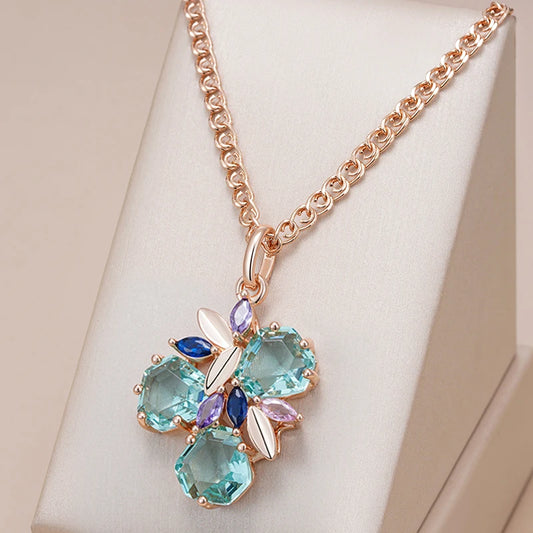 Vintage Rose Gold Rhombus Pendant Necklace
