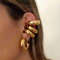 Bold Gold Chunky Hoop Earrings
