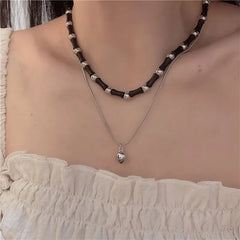 Natural Stone Pendant Necklaces | set of 2