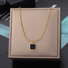 Layered Heart Pendant Necklace in Gold Stainless Steel