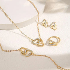 5-Piece Gold Heart Jewelry Set