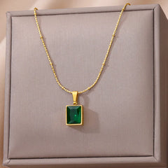 Layered Heart Pendant Necklace in Gold Stainless Steel